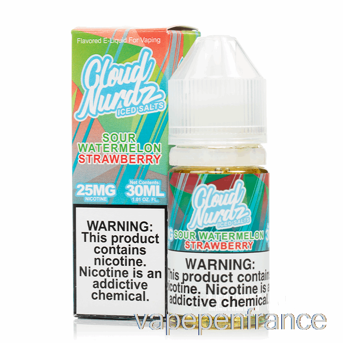 Fraise Pastèque Aigre Glacée - Sels Cloud Nurdz - 30 Ml 25 Mg Stylo Vape